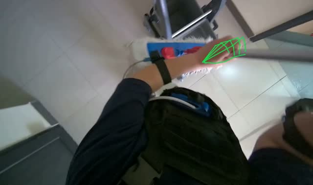 Preparing mop for cleaning: egocentric robotics sample