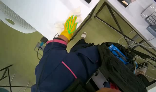 Wiping office desks: egocentric robotics sample
