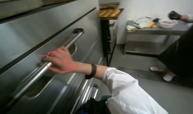 Adjusting oven settings and checking contents: egocentric robotics sample