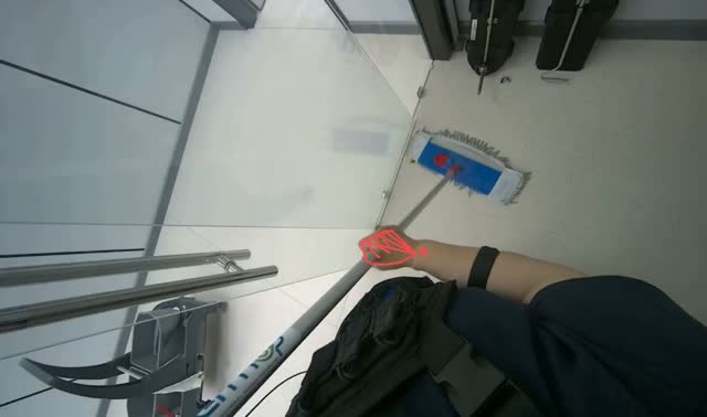 Mopping the room floor: egocentric robotics sample