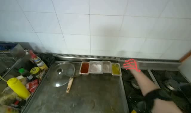 Adding ingredients to cooking pot: egocentric robotics sample