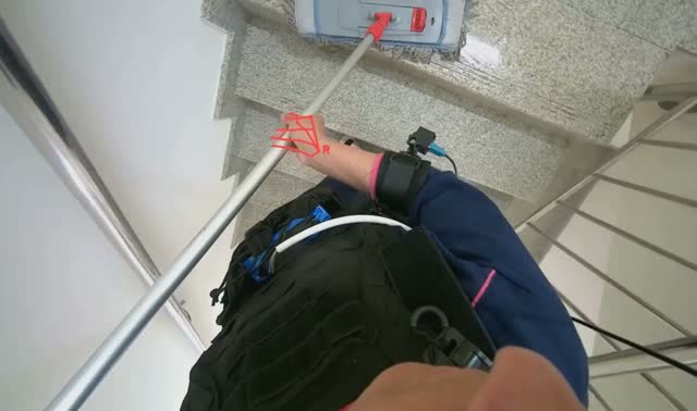 Mopping staircase floor: egocentric robotics sample