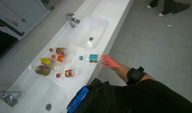 Collecting and disposing rinsed bottles: egocentric robotics sample