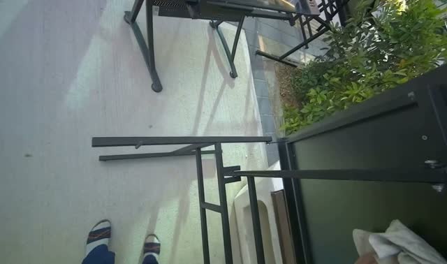Wiping outdoor table frame: egocentric robotics sample