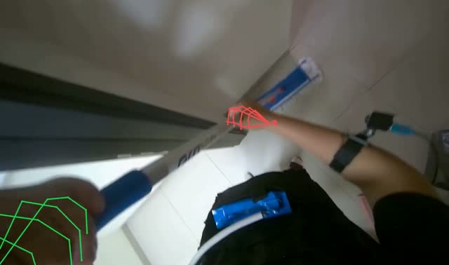 Mopping restroom floor: egocentric robotics sample