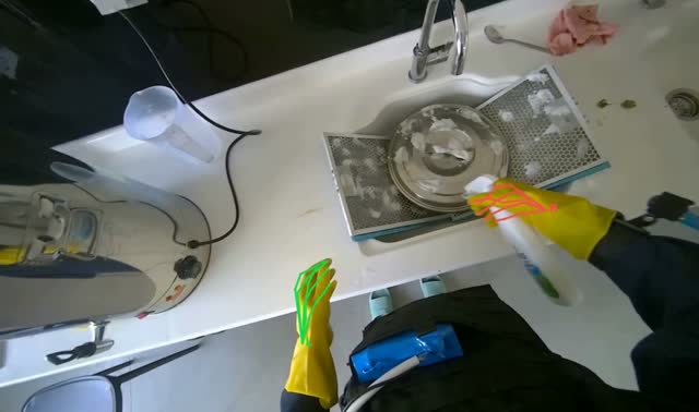 Applying cleaner to kitchen items: egocentric robotics sample