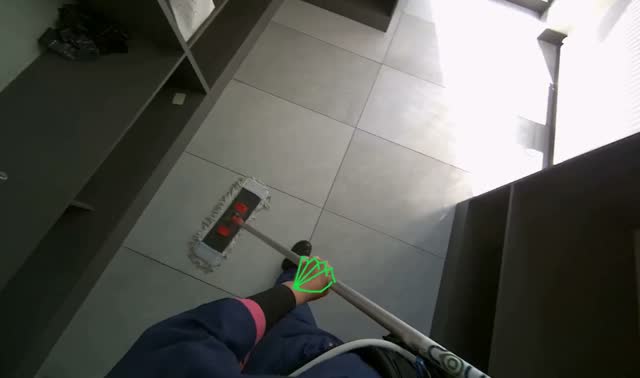 Mopping changing room floor: egocentric robotics sample