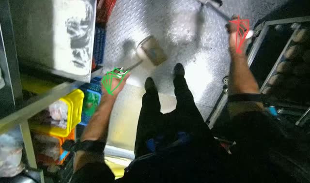 Sweeping floor with broom and dustpan: egocentric robotics sample