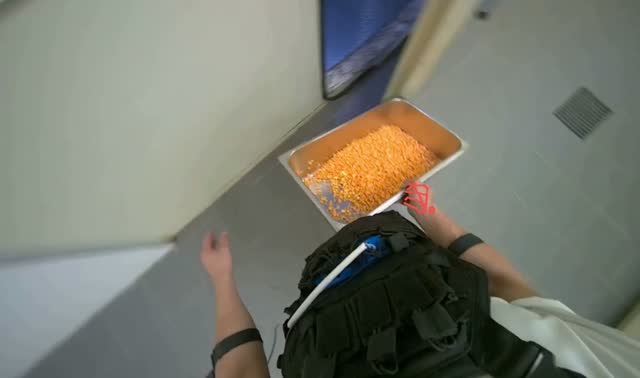 Retrieving and transporting diced food: egocentric robotics sample