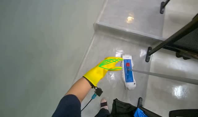 Mopping classroom stairs: egocentric robotics sample