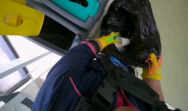 Collecting items from recycling bins: egocentric robotics sample