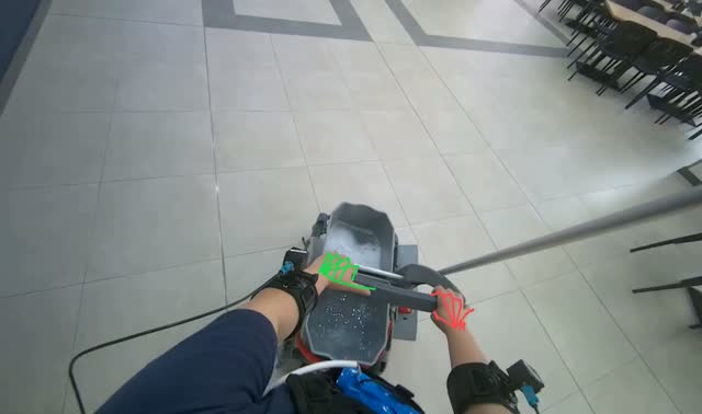 Mopping floor with machine: egocentric robotics sample