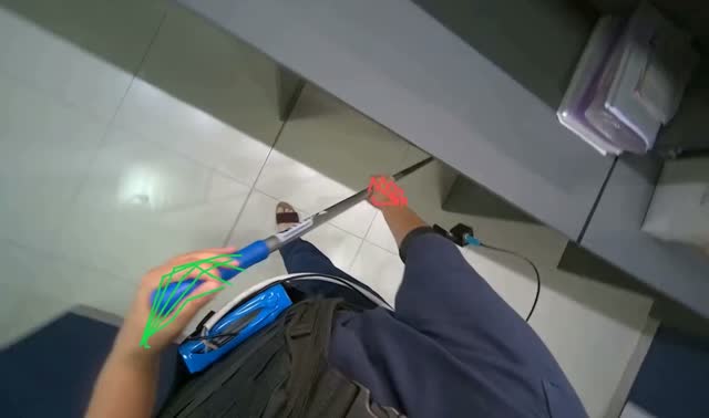 Mopping office floor: egocentric robotics sample