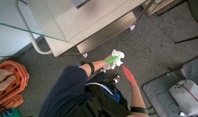Wiping metal cart: egocentric robotics sample