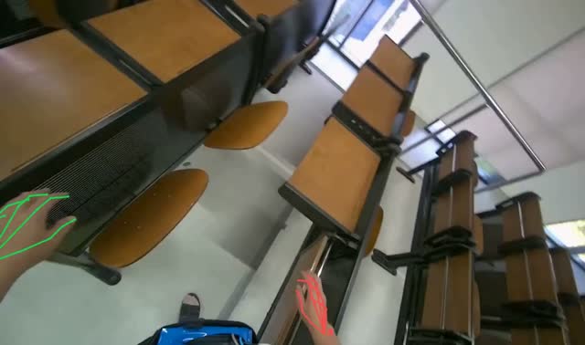 Folding desks in lecture hall: egocentric robotics sample