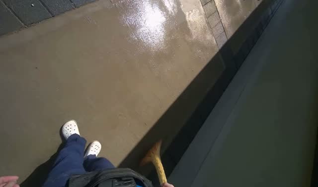Sweeping concrete ground: egocentric robotics sample