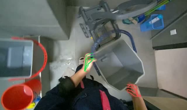 Preparing cleaning equipment: egocentric robotics sample