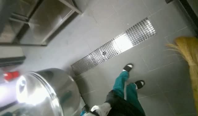 Sweeping kitchen floor: egocentric robotics sample