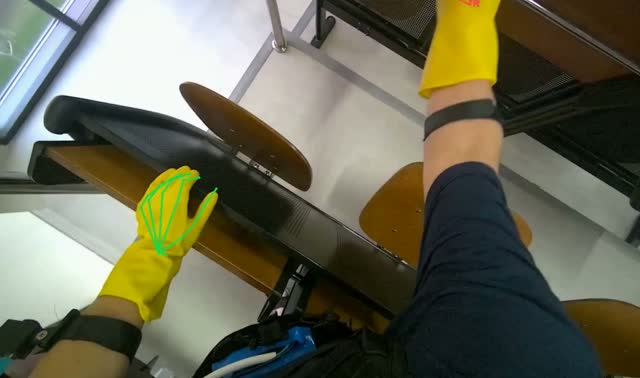 Collecting papers from desks: egocentric robotics sample
