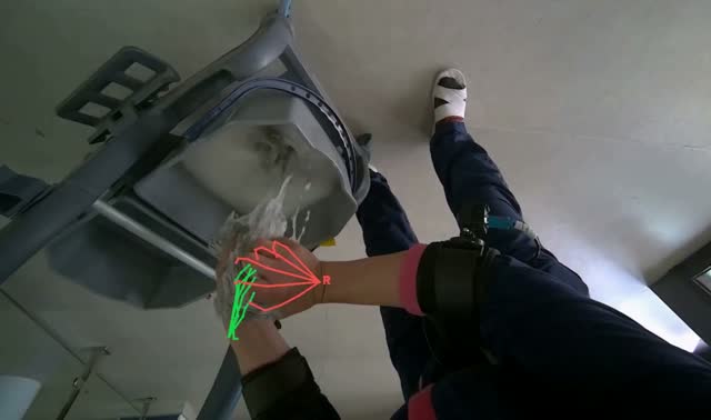 Preparing mop for cleaning: egocentric robotics sample