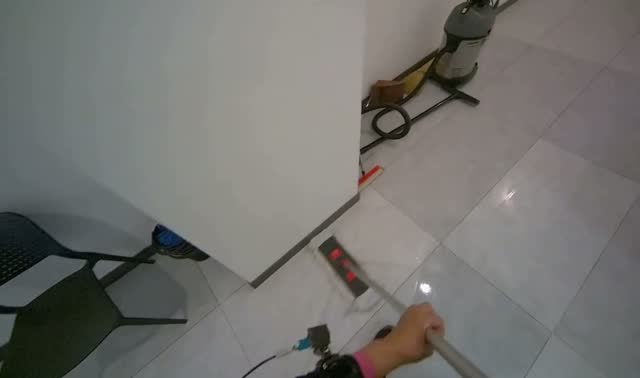 Mopping hallway floor: egocentric robotics sample