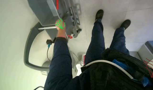 Mopping bathroom floor: egocentric robotics sample