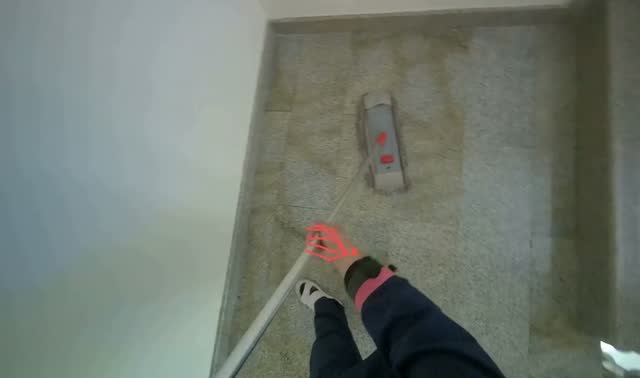 Mopping stairs and landing: egocentric robotics sample
