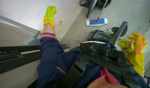 Wringing cleaning cloth: egocentric robotics sample