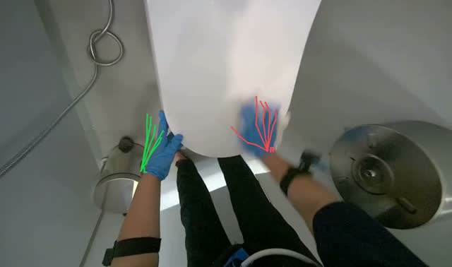 Wiping multiple toilets: egocentric robotics sample
