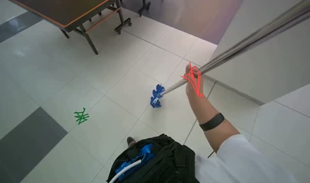 Mopping floor with string mop: egocentric robotics sample