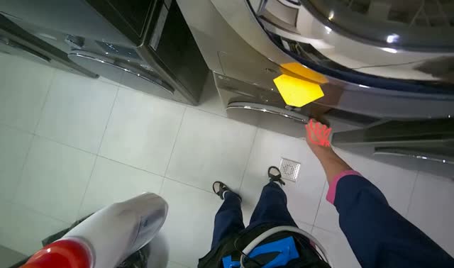 Adding detergent and starting washing machines: egocentric robotics sample