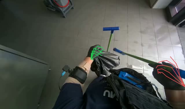 Sweeping tiled floor: egocentric robotics sample