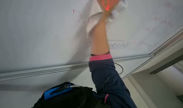 Wiping whiteboard: egocentric robotics sample