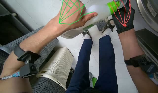 Adding detergent to washing machine: egocentric robotics sample