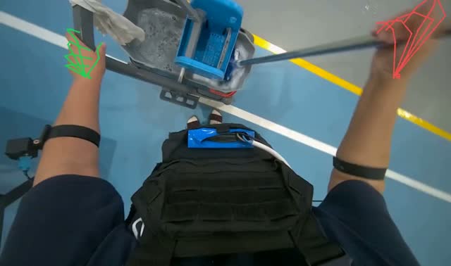 Mopping floor with bucket: egocentric robotics sample