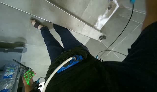 Cleaning bathroom floor: egocentric robotics sample