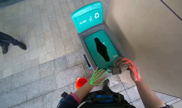 Cleaning recycling bin: egocentric robotics sample