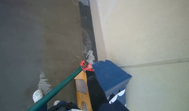 Spraying water on sidewalk: egocentric robotics sample