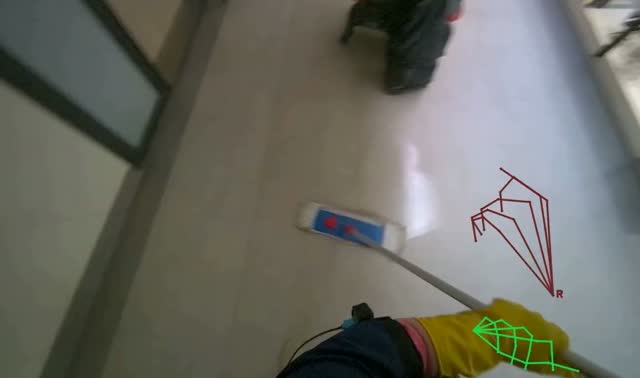 Mopping hallway floor: egocentric robotics sample