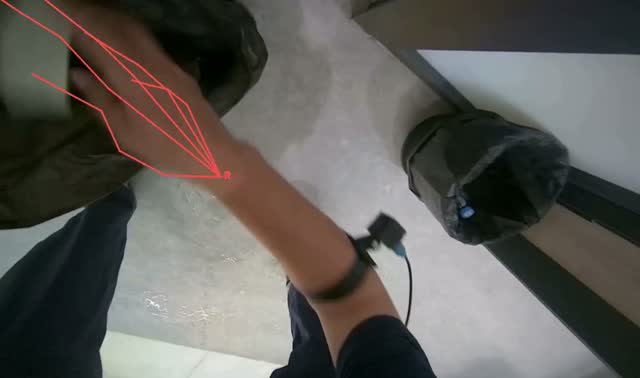 Collecting trash from floor: egocentric robotics sample