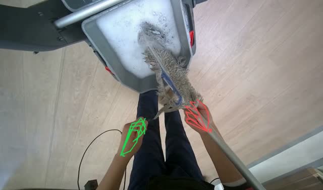 Washing mop head in bucket: egocentric robotics sample