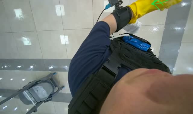 Mopping floor with mop: egocentric robotics sample
