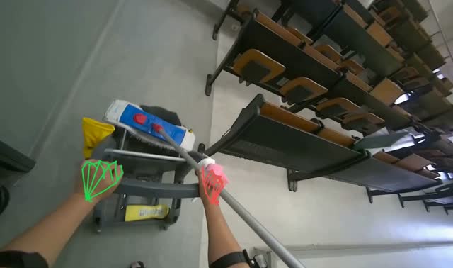 Preparing mop for cleaning: egocentric robotics sample
