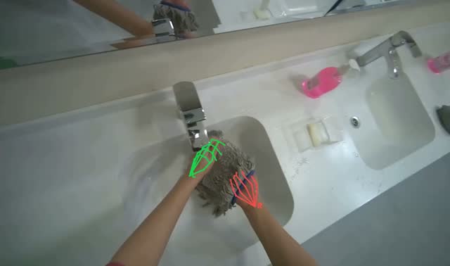 Washing mop head in sink: egocentric robotics sample