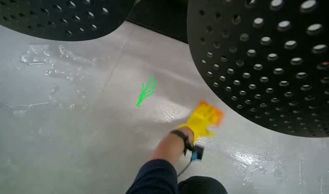 Scrubbing the floor with sponge: egocentric robotics sample
