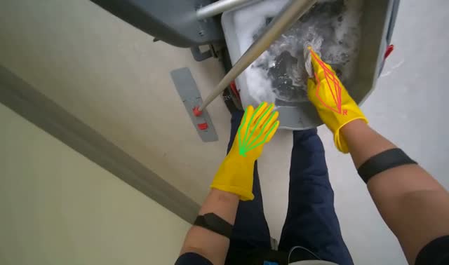 Cleaning and preparing mop: egocentric robotics sample