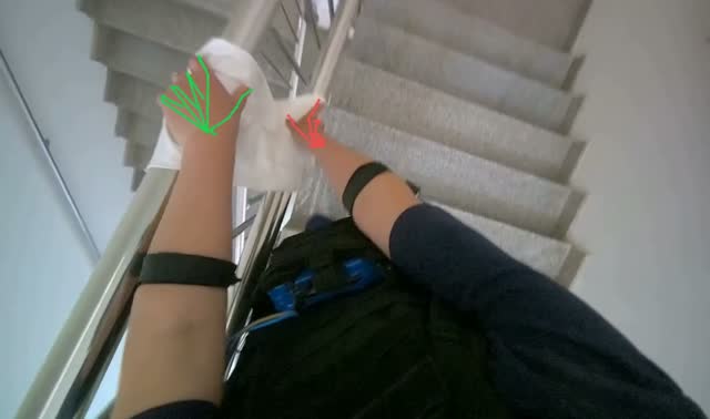 Wiping metal handrail: egocentric robotics sample
