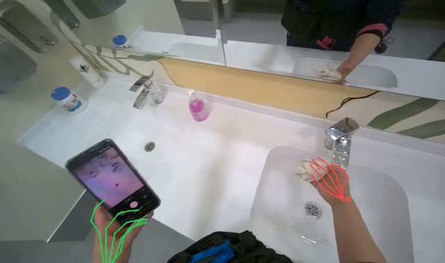 Cleaning bathroom vanity: egocentric robotics sample