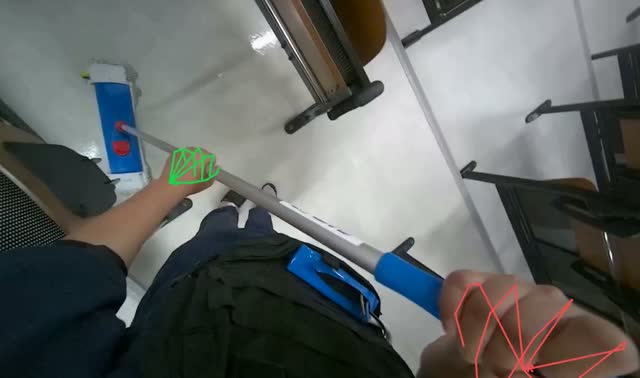 Mopping lecture hall floor: egocentric robotics sample