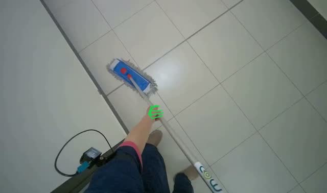 Mopping tiled floor: egocentric robotics sample